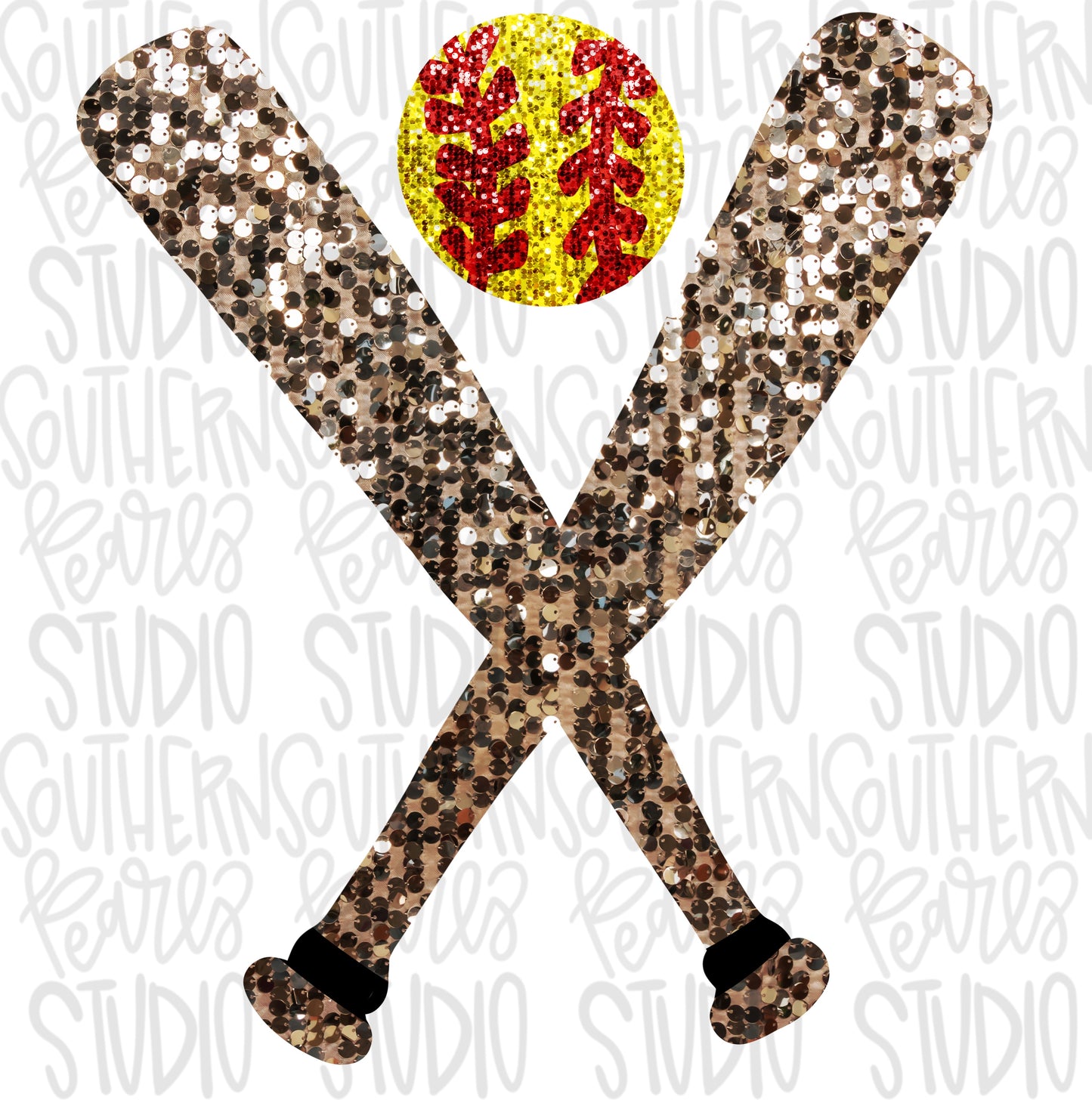 Sequin softball bat and ball | Softball Mom | Sublimation Design | Digital Download | Women’s, Kids Shirt PNG