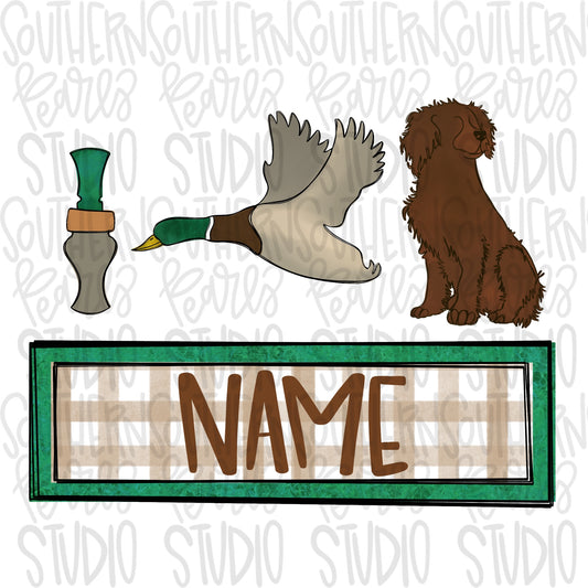 Mallard duck hunting boykin name plate | Sublimation Design | Digital Download | Women’s, Kids Shirt PNG