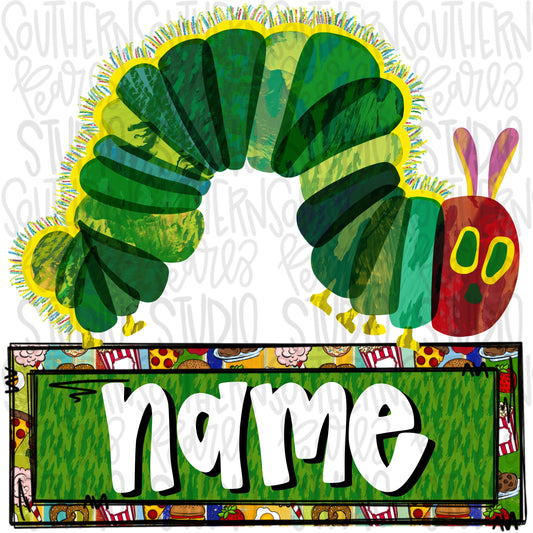 Caterpillar with name patch | Sublimation Design | Digital Download | Women’s, Kids Shirt PNG