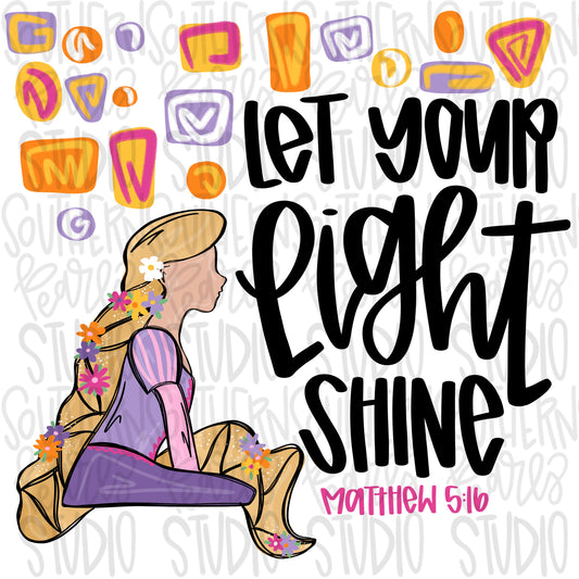 Let your light shine Princess| Sublimation Design | Digital Download | Women’s, Kids Shirt PNG