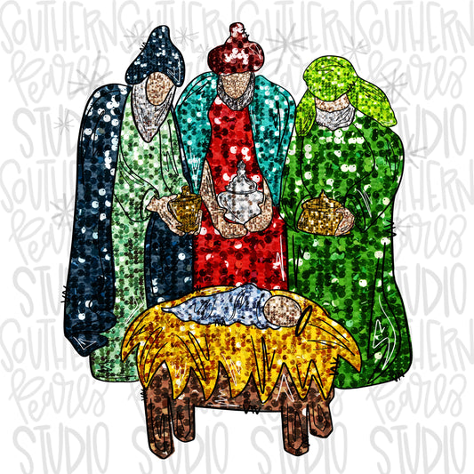 Sequin Wise men | Sublimation Design | Digital Download | Women’s, Kids Shirt PNG