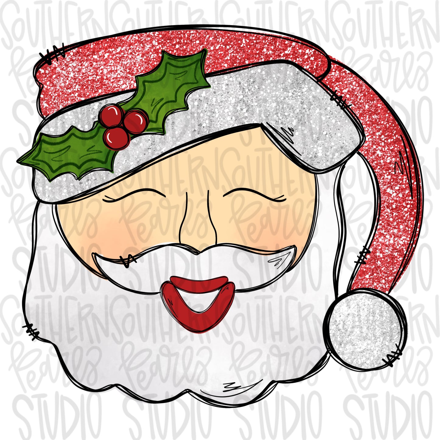 Santa Mug Sequin | Sublimation Design | Digital Download | Women’s, Kids Shirt PNG