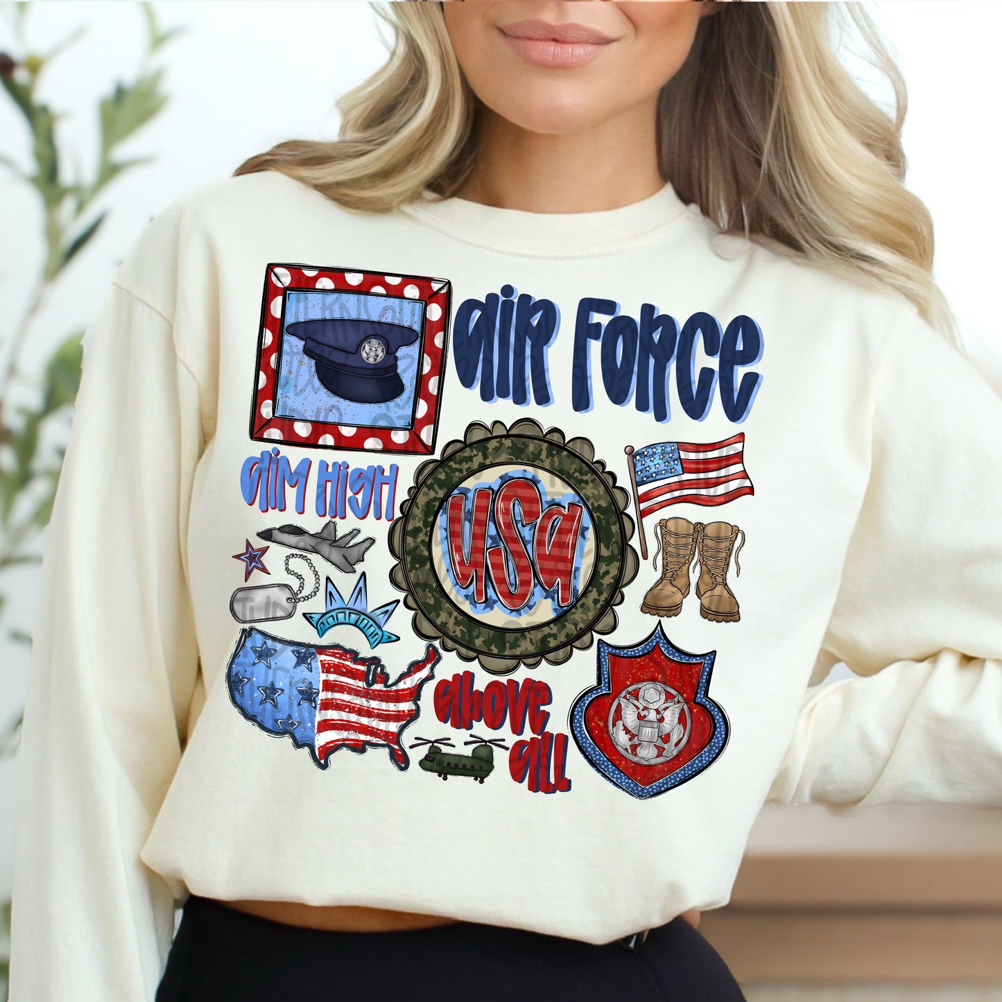 Air Force collage | patriotic | Digital Download | Women’s, Kids Shirt PNG