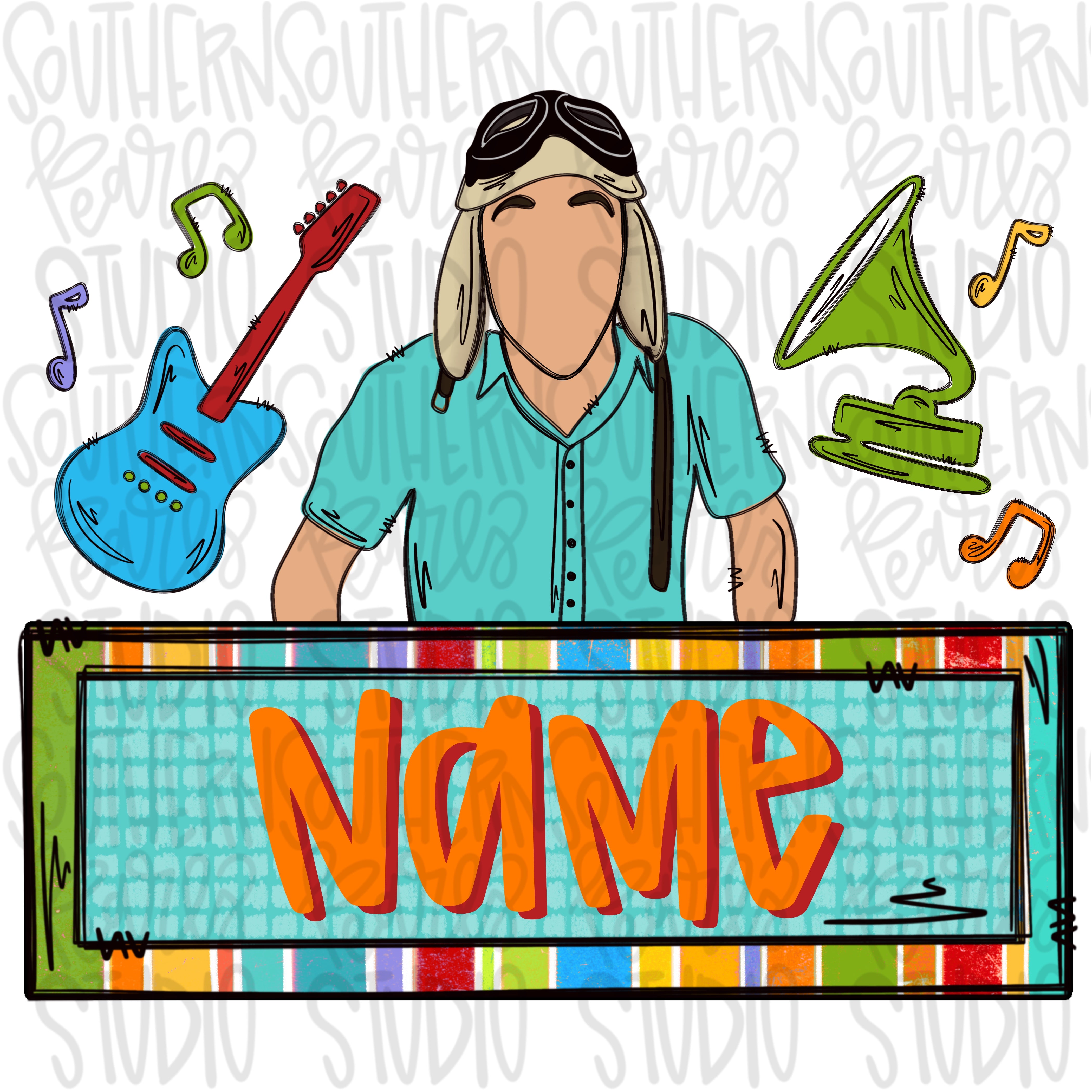 Danny R Name Tag Danny with music and name patch | PNG | Sublimation | Design Download ...