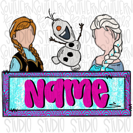 Icy girls trio with Name Patch | PNG files| Sublimation Design | Digital Download | Women’s, Kids Shirt PNG SVG