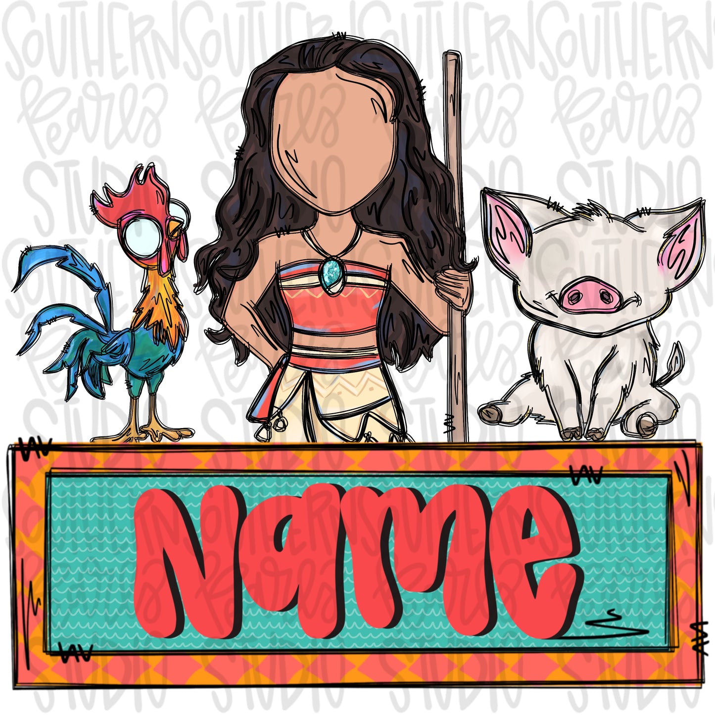 Island girl and side kicks with name patch | PNG files| Sublimation Design | Digital Download | Women’s, Kids Shirt PNG SVG