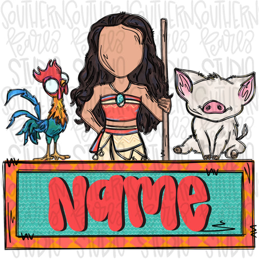 Island girl and side kicks with name patch | PNG files| Sublimation Design | Digital Download | Women’s, Kids Shirt PNG SVG