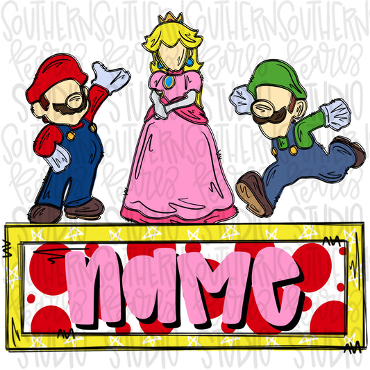 Super Brothers and friend  with name patch | PNG files| Sublimation Design | Digital Download | Women’s, Kids Shirt PNG SVG