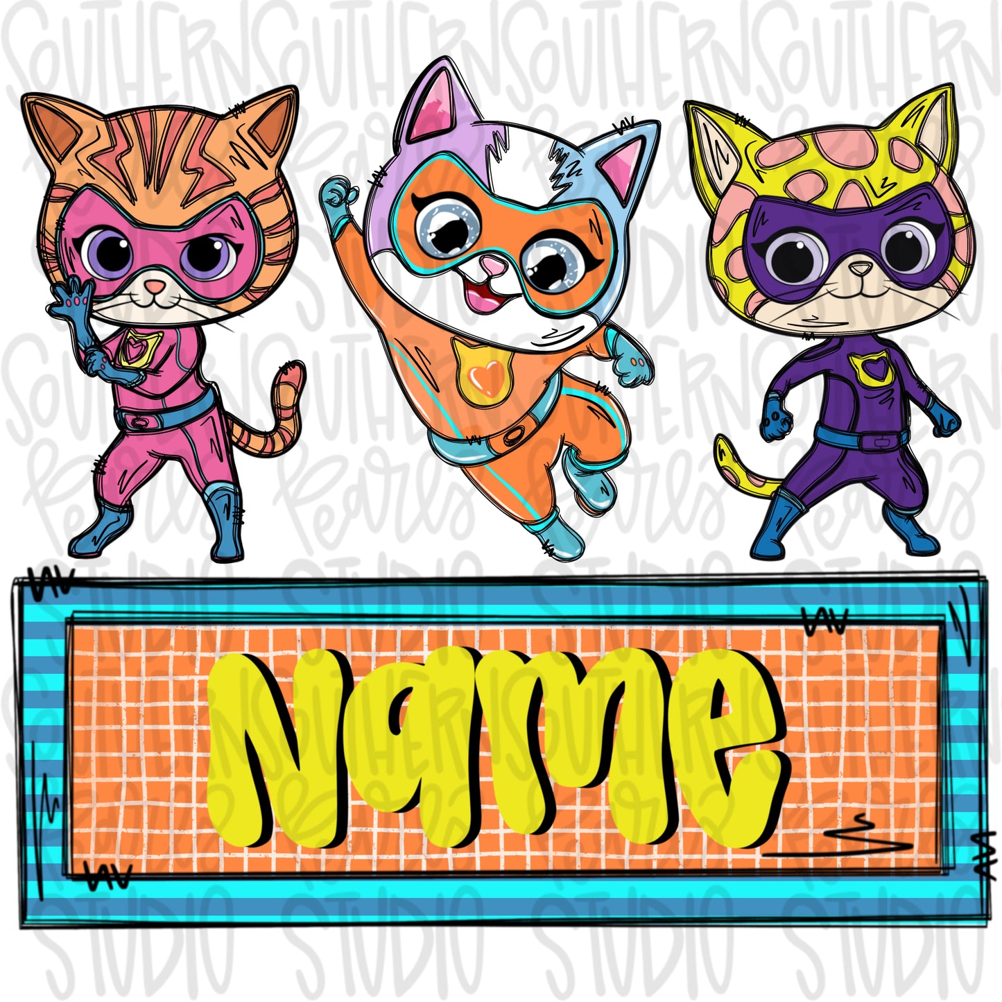 Super cats with boy Name Patch | PNG files| Sublimation Design | Digital Download | Women’s, Kids Shirt PNG SVG