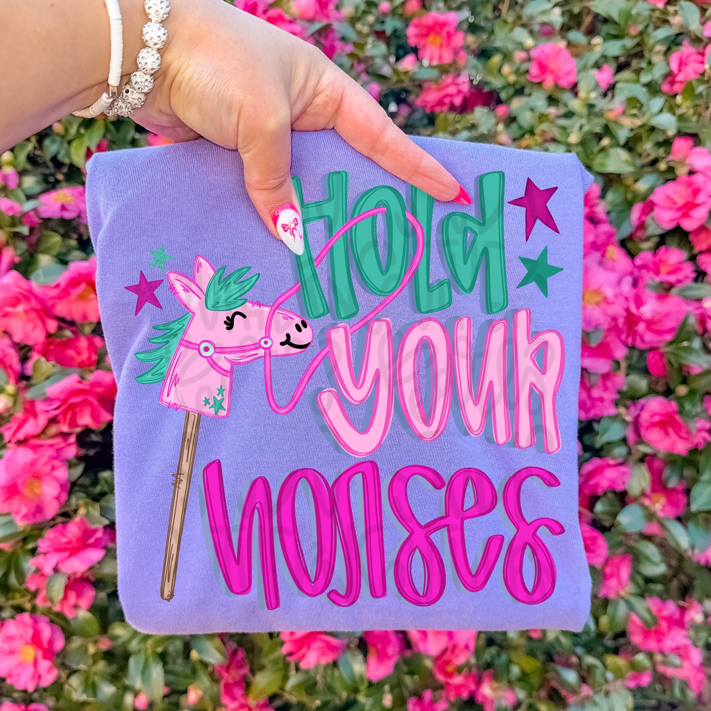 Hold your horses | colorful | stick horse | stars | Sublimation Design | Digital Download | Women’s, Kids Shirt PNG