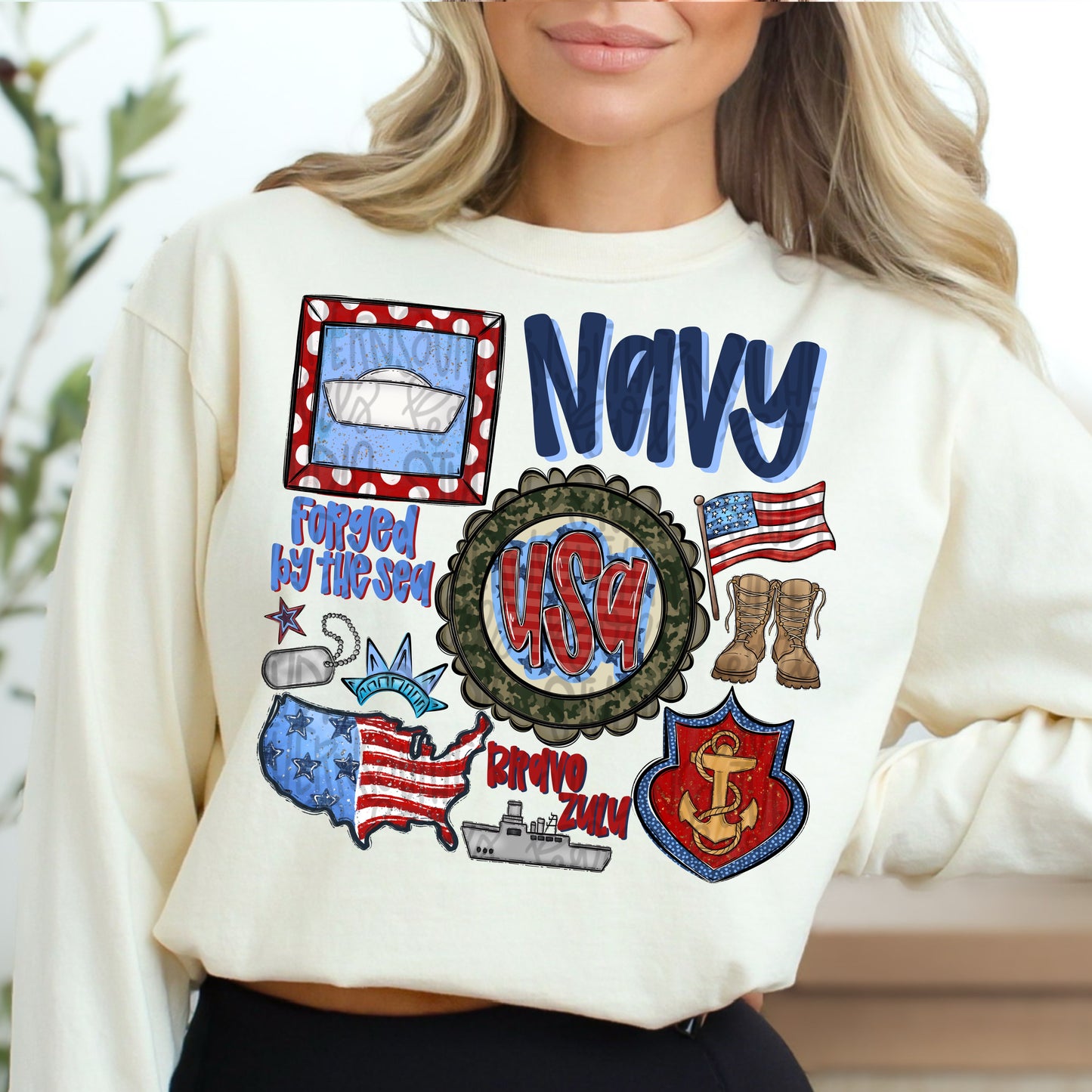 Navy collage | patriotic | Digital Download | Women’s, Kids Shirt PNG
