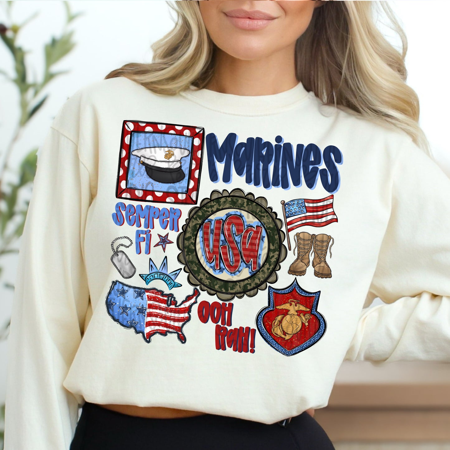 Marine collage | patriotic | Digital Download | Women’s, Kids Shirt PNG