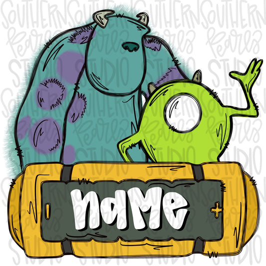 Monster friends with name patch | PNG files| Sublimation Design | Digital Download | Women’s, Kids Shirt PNG SVG