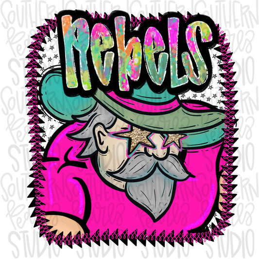 Pink Jersey Mascot rebels | Sublimation Design | Digital Download | Women’s, Kids Shirt PNG