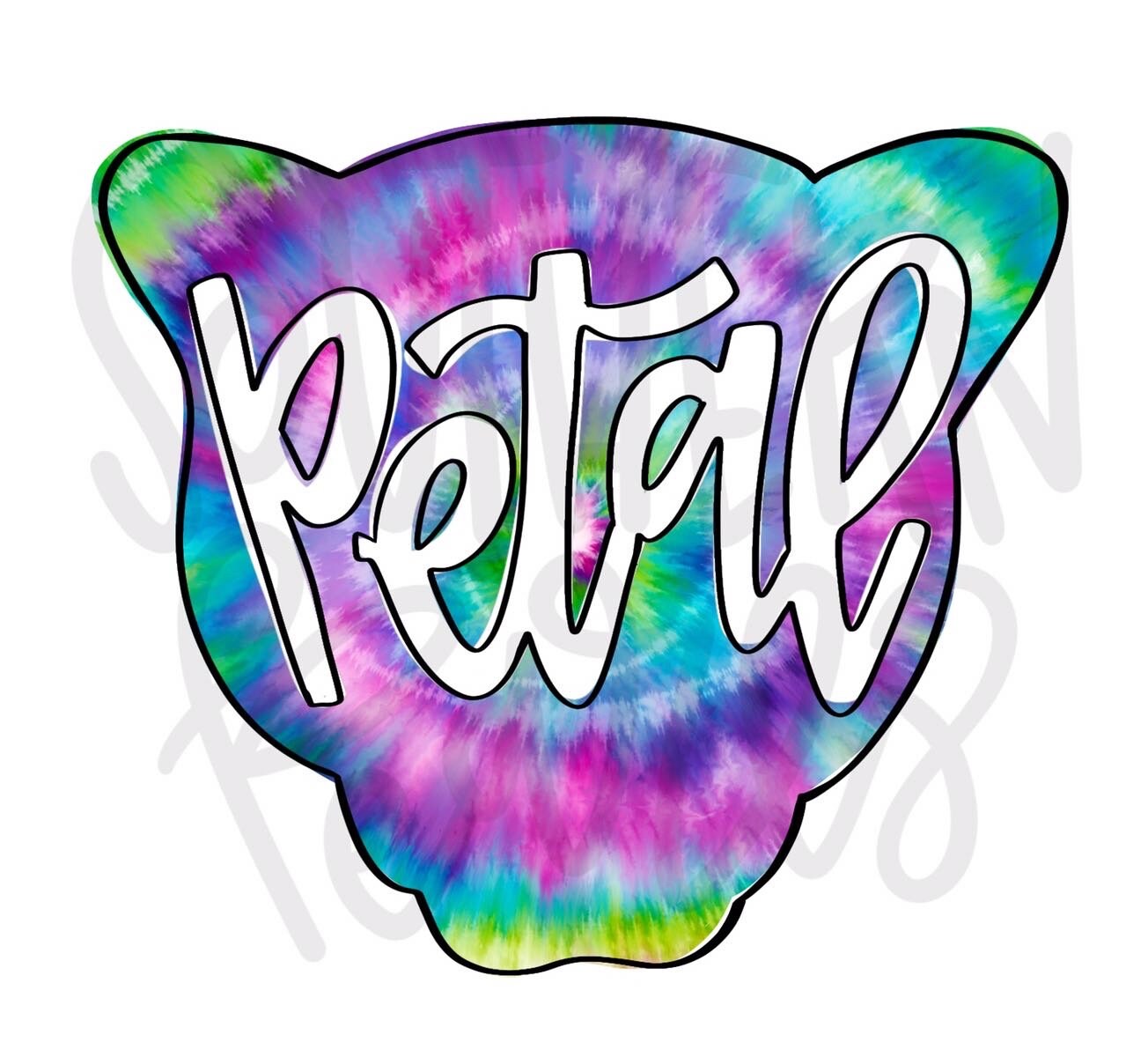 Petal Panther Tie Dye | Sublimation Design | Digital Download | Women’s, Kids Shirt PNG