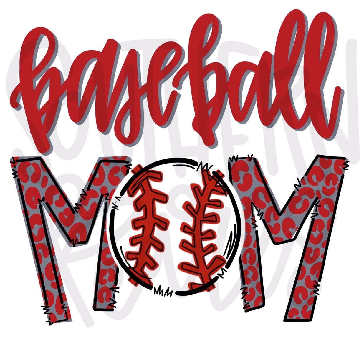 Baseball Mom | Red | Sublimation Design | Digital Download | Women’s, Kids Shirt PNG