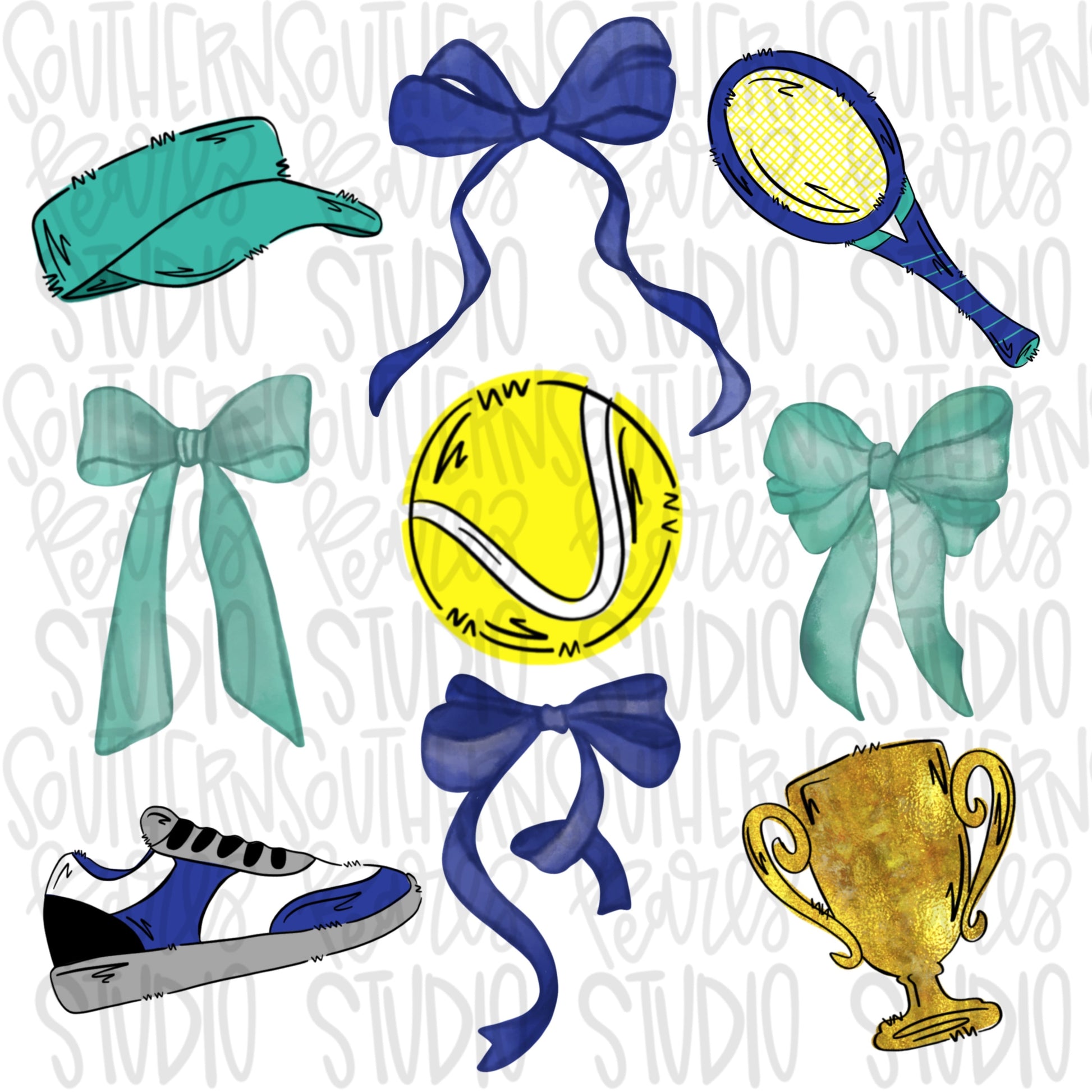 Tennis Bow Collage | Couquette | Sublimation Design | Digital Download | Women’s, Kids Shirt PNG