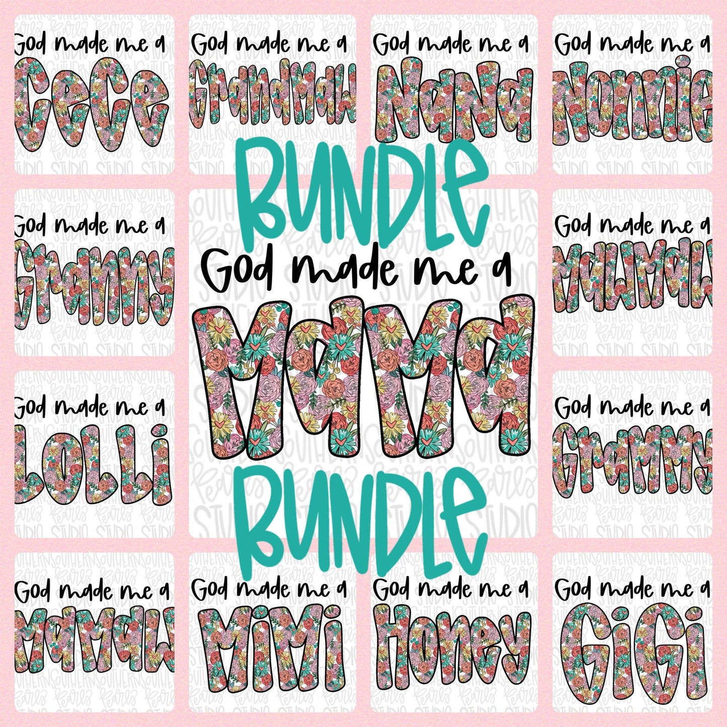 God made me a Mama BUNDLE | Sublimation Design | Digital Download | Women’s, Kids Shirt PNG