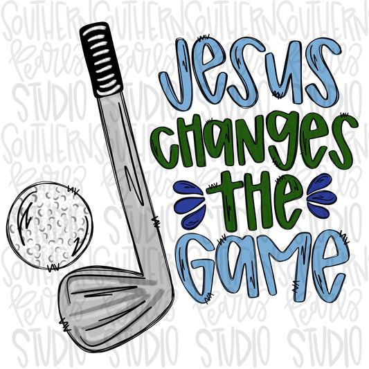 Golf Jesus Changes the Game | Sublimation Design | Digital Download | Women’s, Kids Shirt PNG