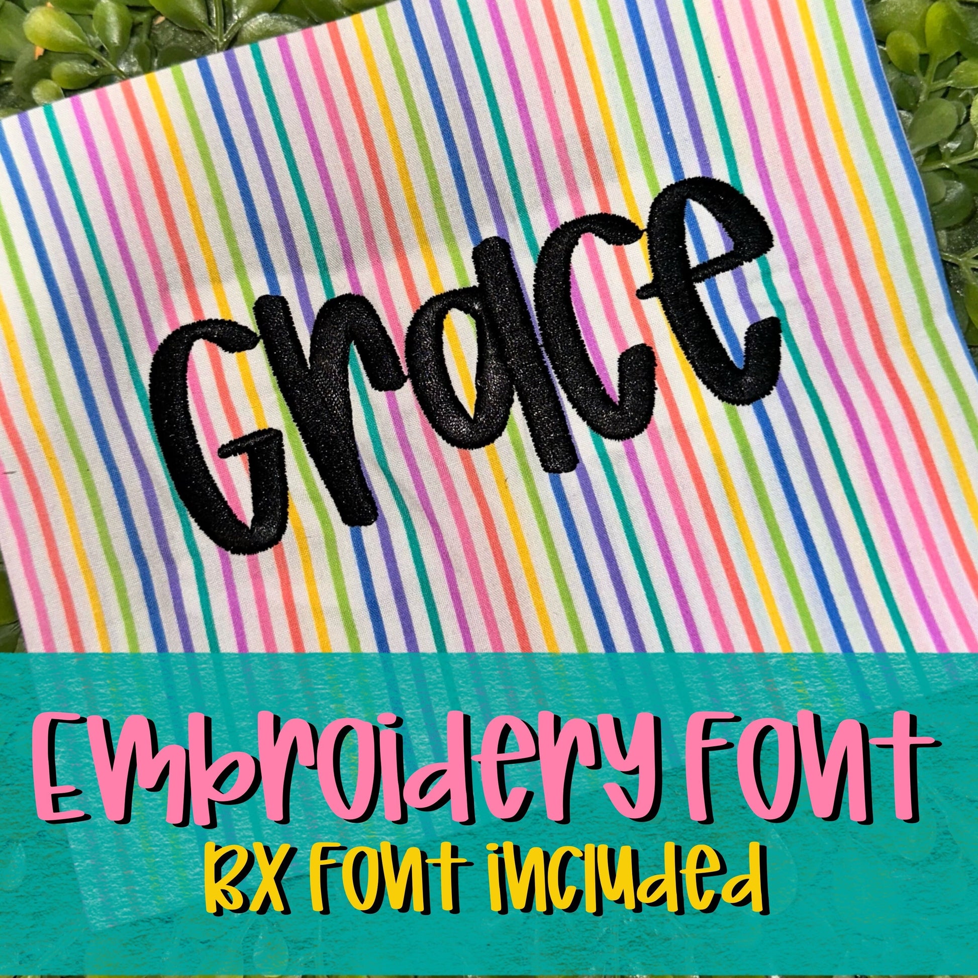 Grace Embroidery Font, handwritten font, cute font