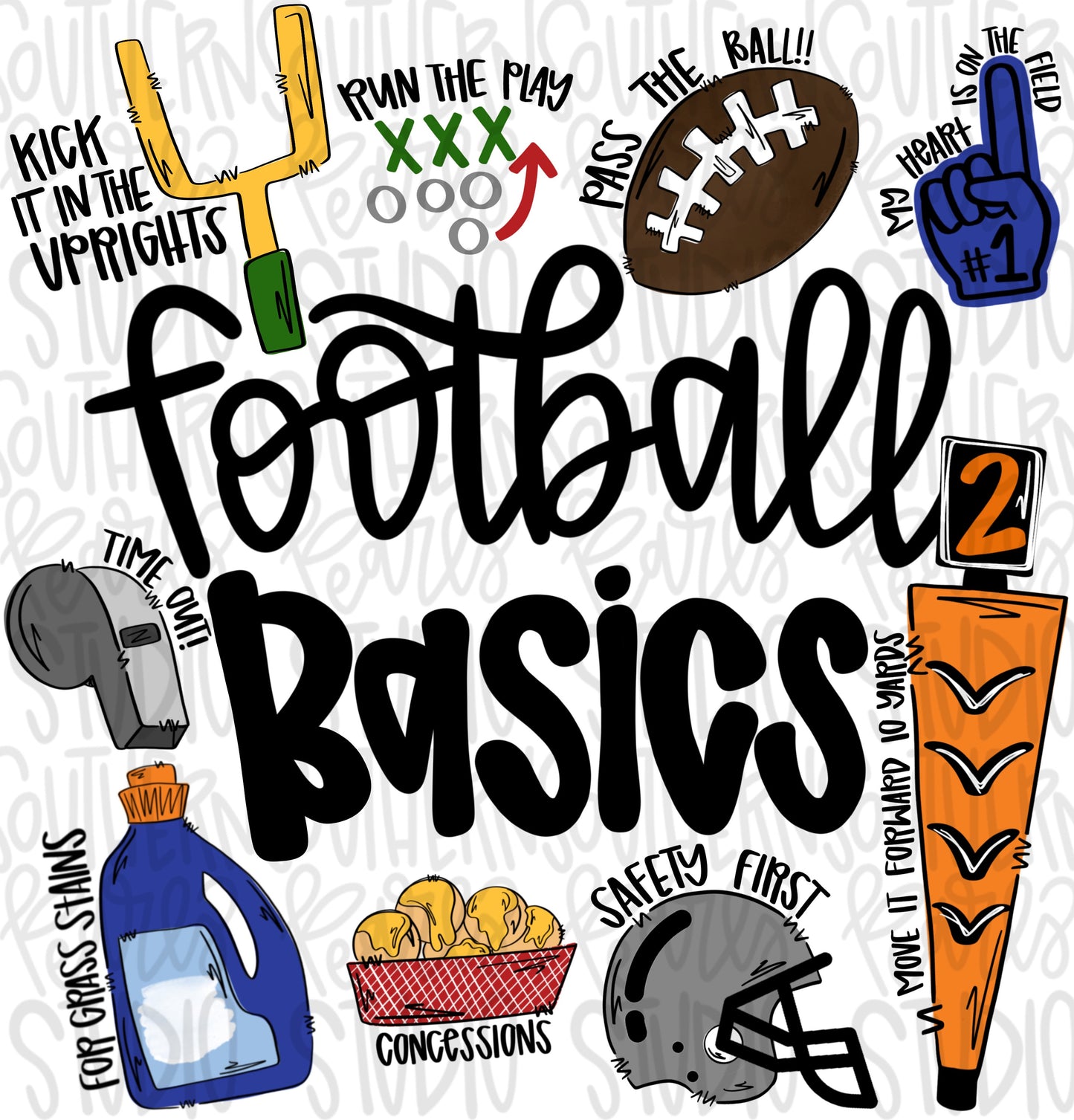 Football Basics | Football Mom | Sublimation Design | Digital Download | Women’s, Kids Shirt PNG