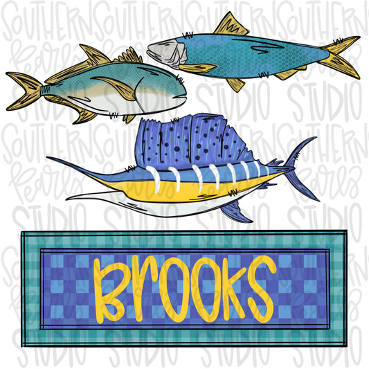 Marine life trio name patch | Sublimation Design | Digital Download | Women’s, Kids Shirt PNG