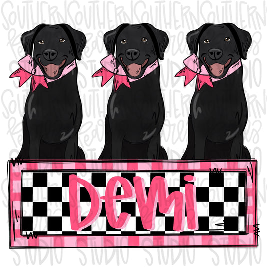 Black lab trio girls with patch | Sublimation Design | Digital Download | Women’s, Kids Shirt PNG