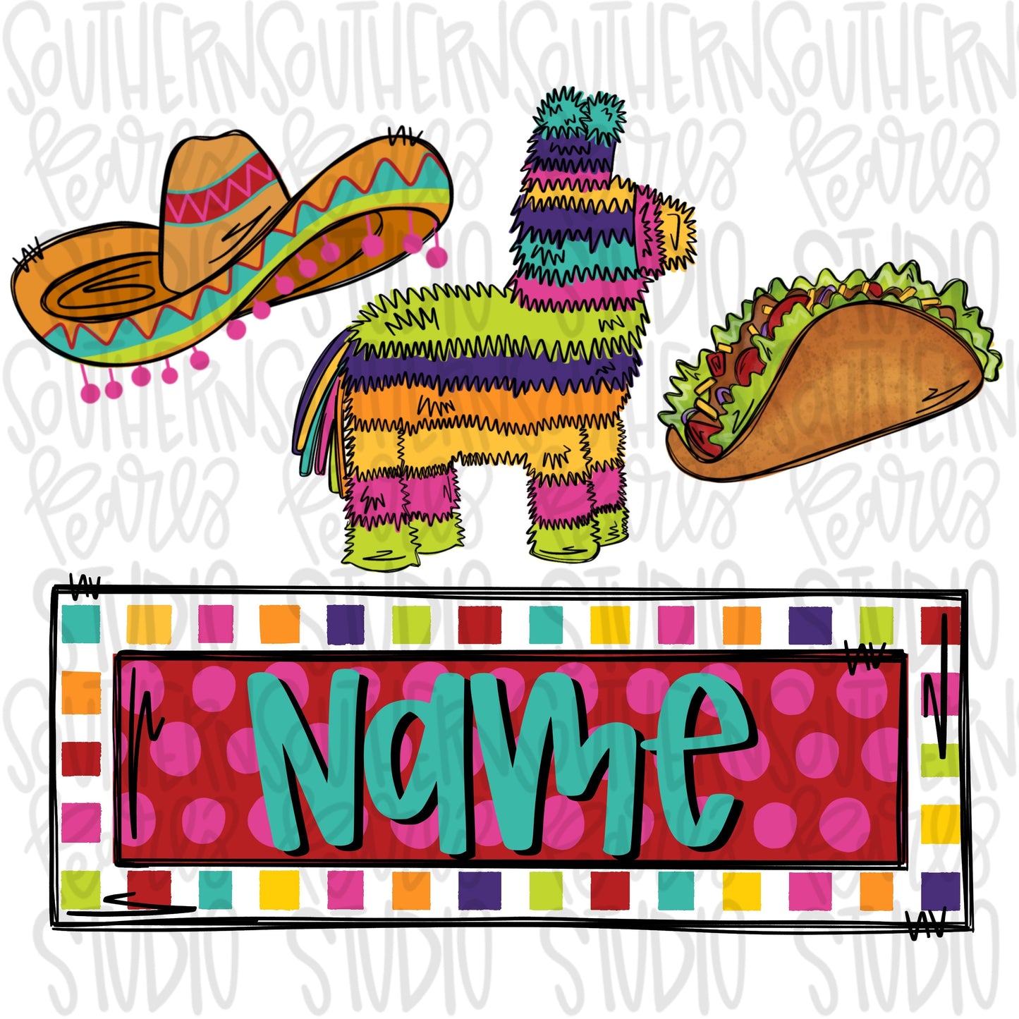 Cinco De Mayo trio with Name Patch Girl | Sublimation Design | Digital Download | Women’s, Kids Shirt PNG SVG