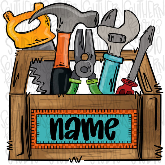 Toolbox with name plate boy | Sublimation Design | Digital Download | Women’s, Kids Shirt PNG