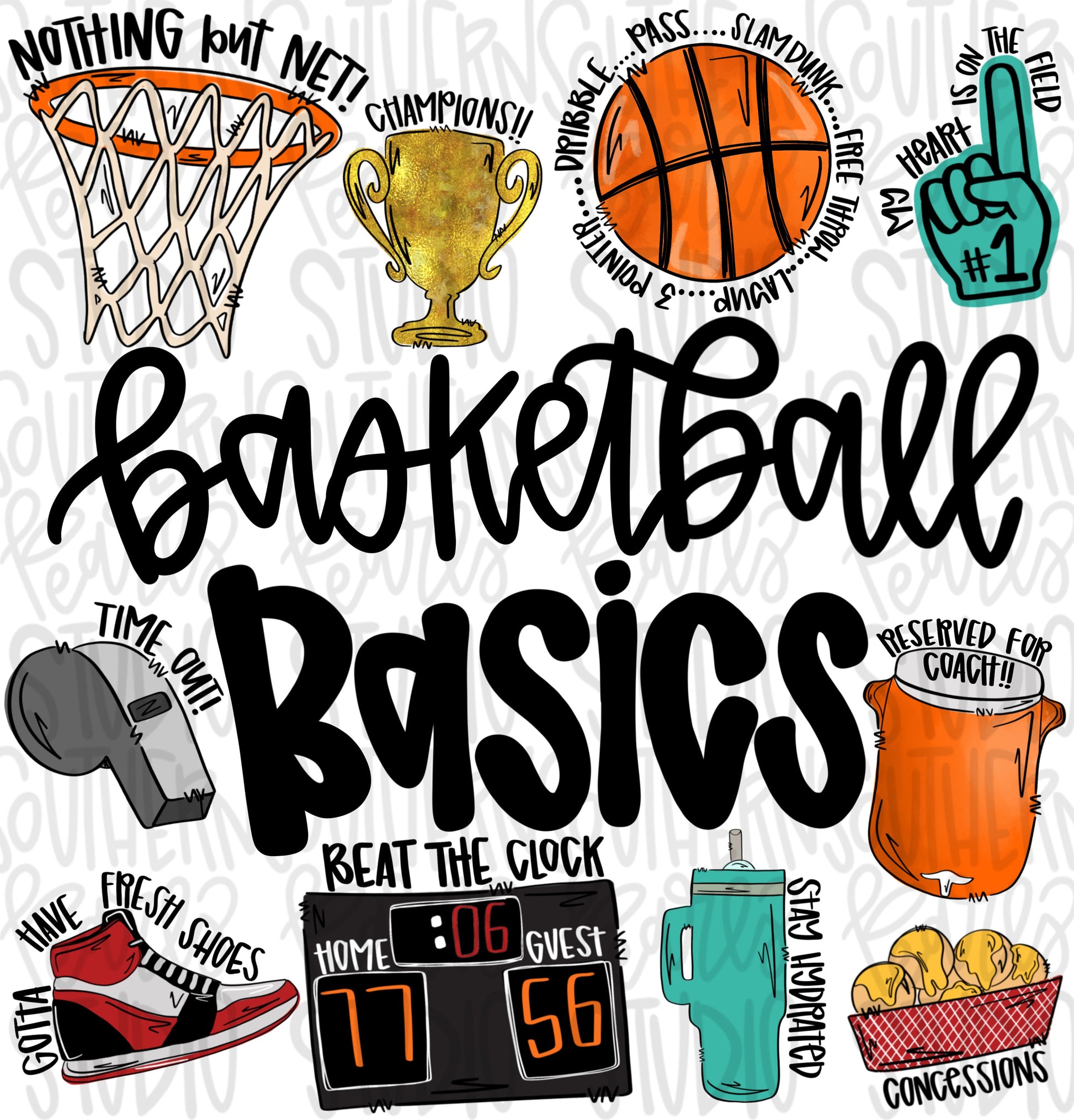 Basketball Basics | Baseball Mom | Sublimation Design | Digital Download | Women’s, Kids Shirt PNG