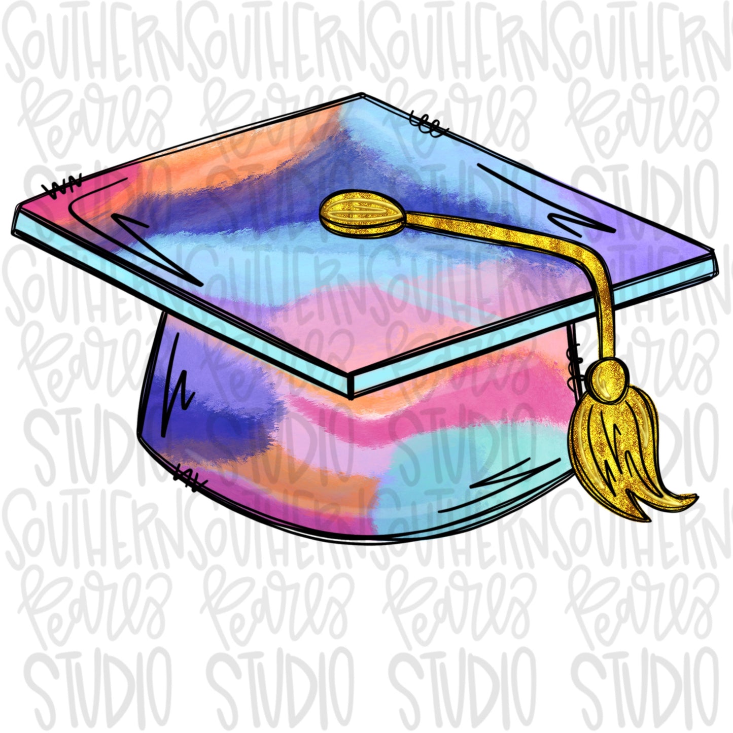 Graduation cap/hat Watercolor | Senior | Preschool | Kindergarten | Sublimation Design | Digital Download | Women’s, Kids Shirt PNG