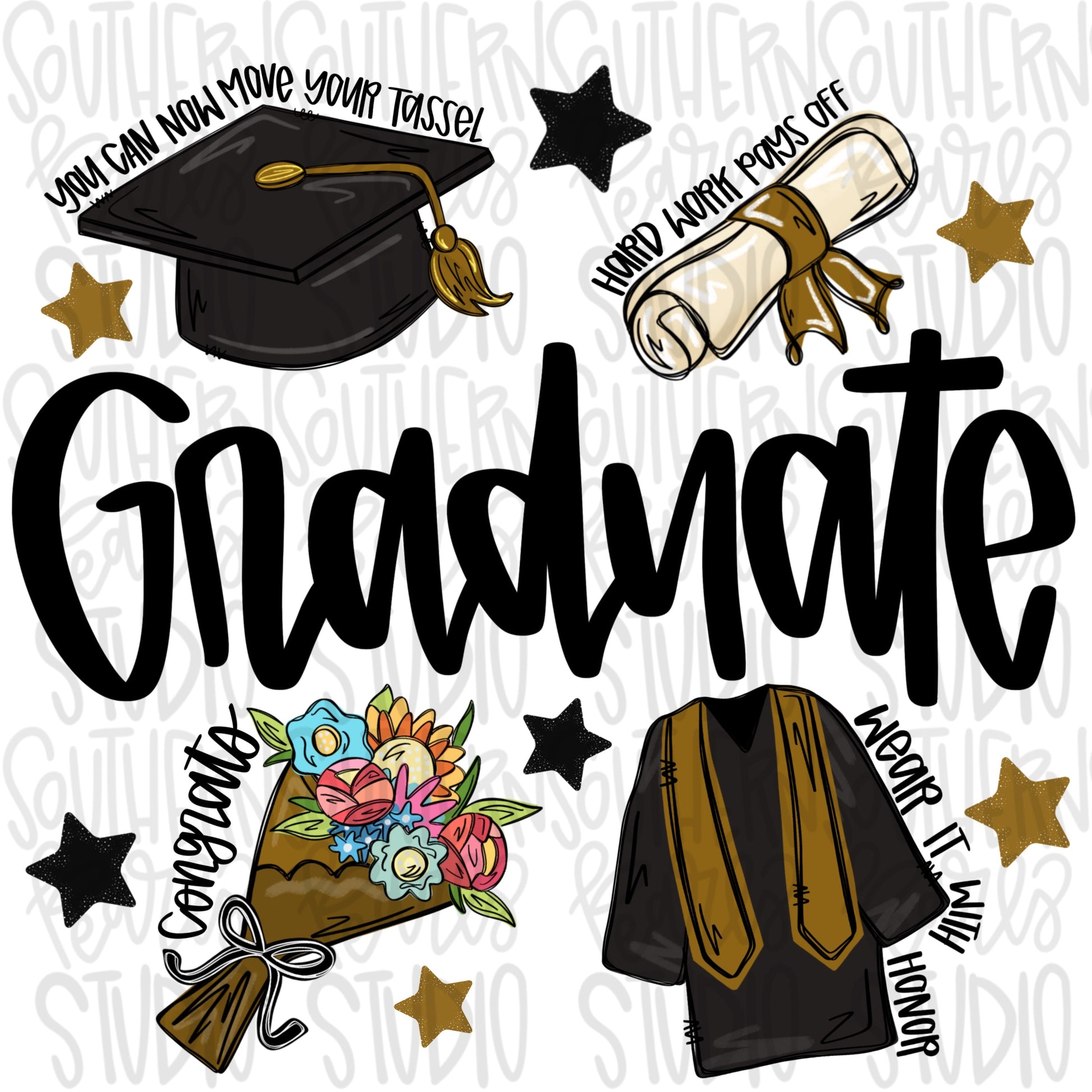 GRADUATE collage | Senior Preschool Kindergarten |Sublimation Design|Digital Download| Women’s, Kids Shirt PNG