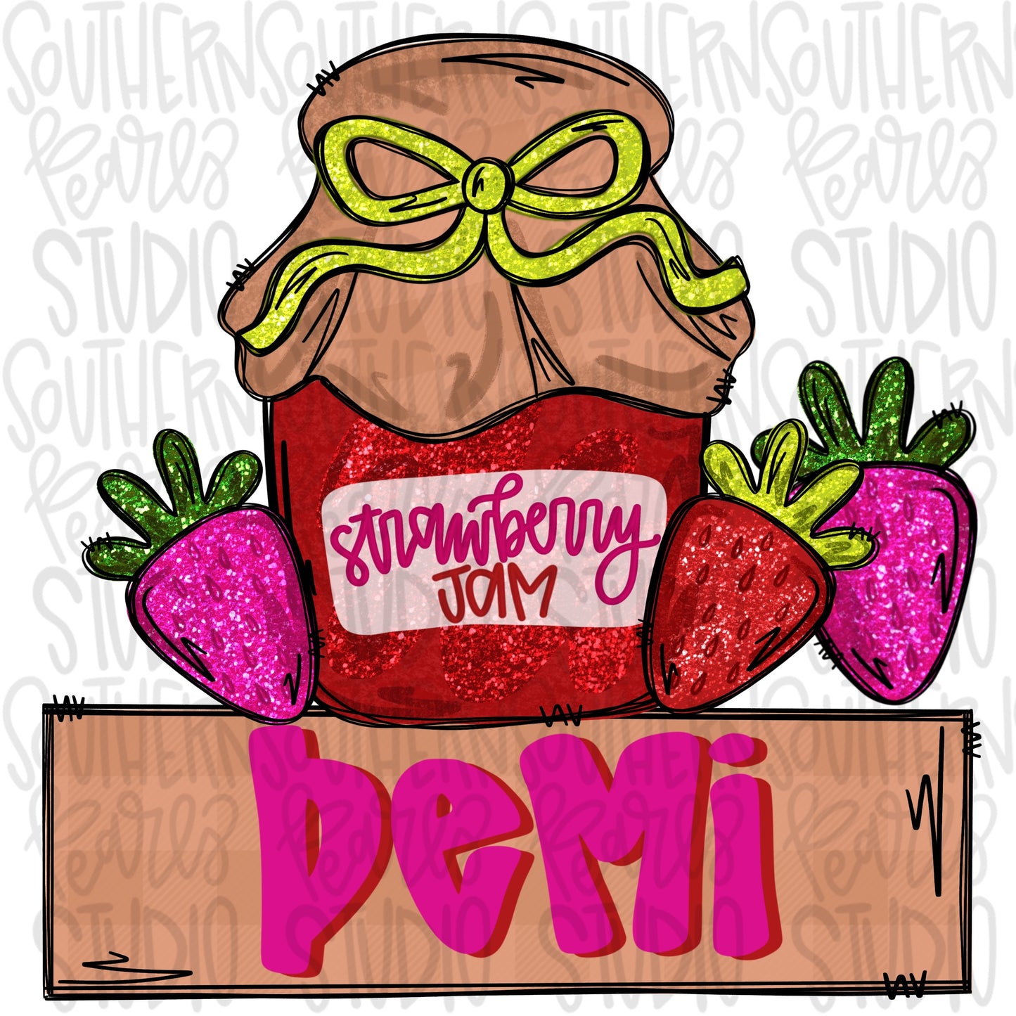 Strawberry Jam with Name Patch | Sublimation Design | Digital Download | Women’s, Kids Shirt PNG