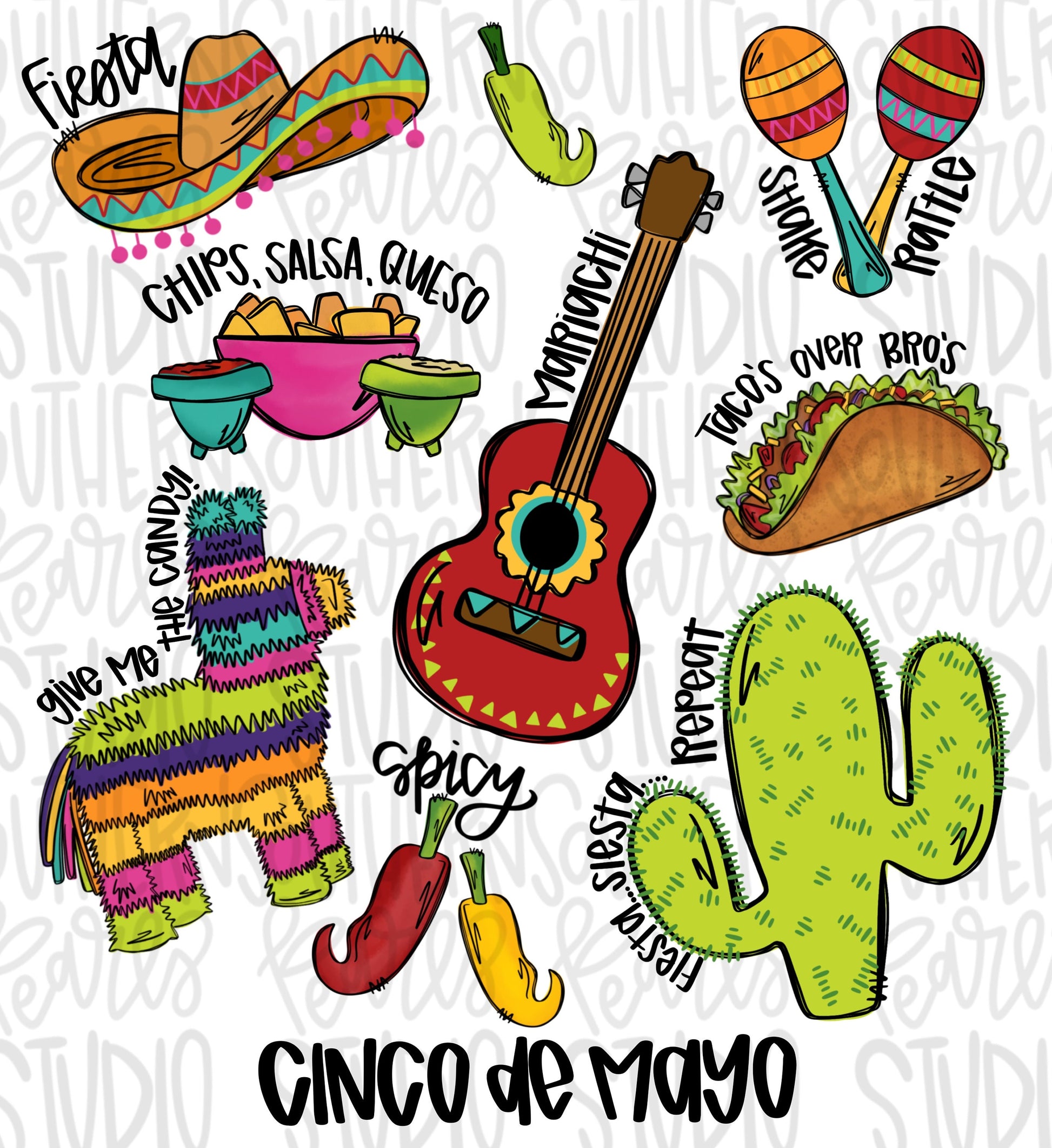 Cinco De Mayo collage | Sublimation Design | Digital Download | Women’s, Kids Shirt PNG SVG