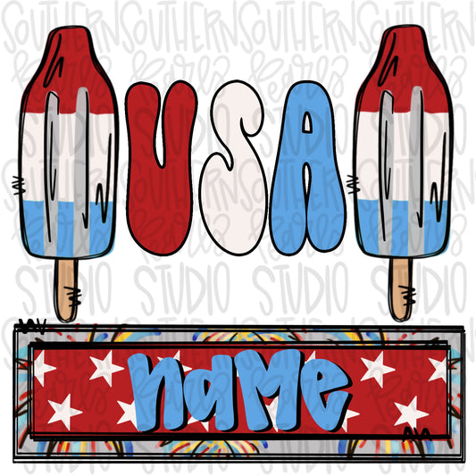 Patriotic Popsicles USA | Sublimation Design | Digital Download | Women’s, Kids Shirt PNG