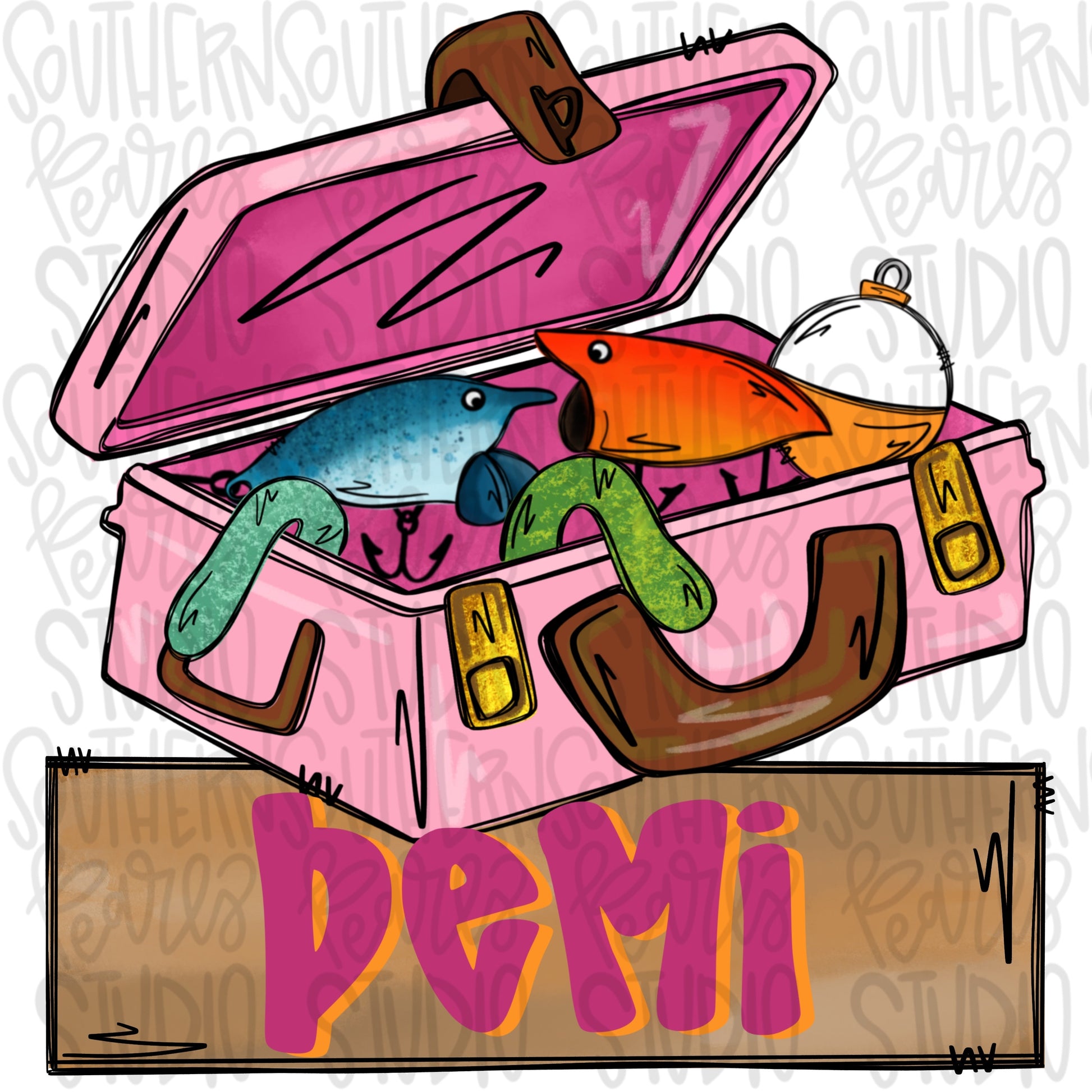 Fishing tackle box with Name Patch GIRL | Sublimation Design | Digital Download | Women’s, Kids Shirt PNG SVG