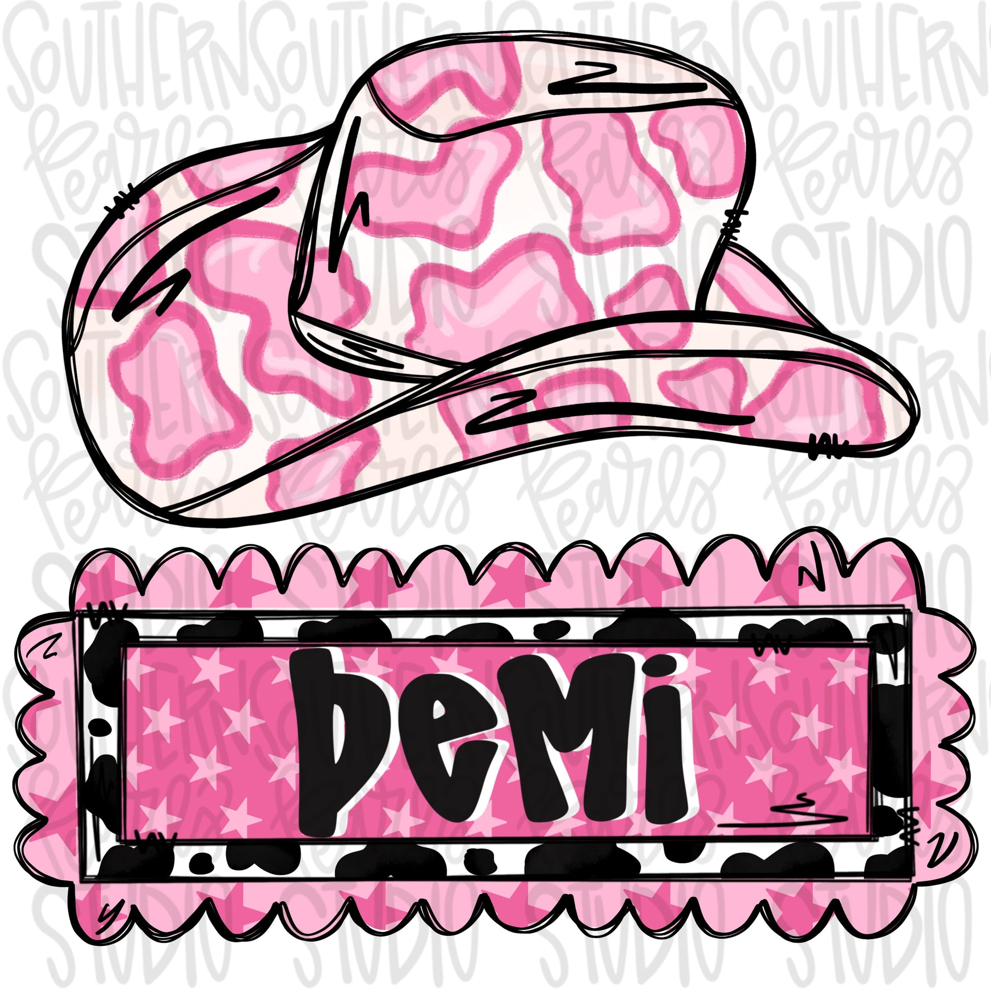 Cowgirl hat with Name Patch| Sublimation Design | Digital Download | Women’s, Kids Shirt PNG