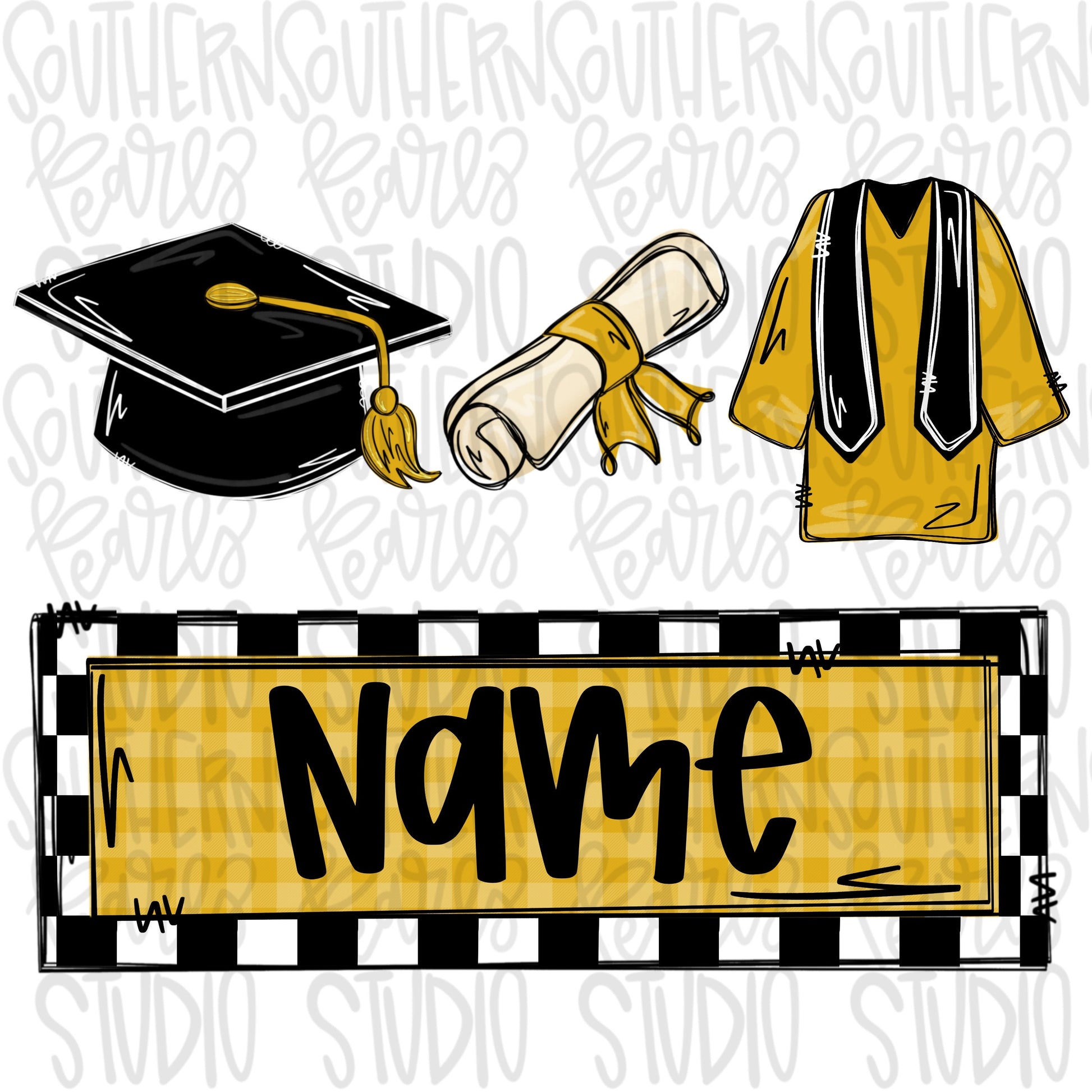 Graduation trio Black and Gold | Preschool | Kindergarten | Sublimation Design | Digital Download | Women’s, Kids Shirt PNG