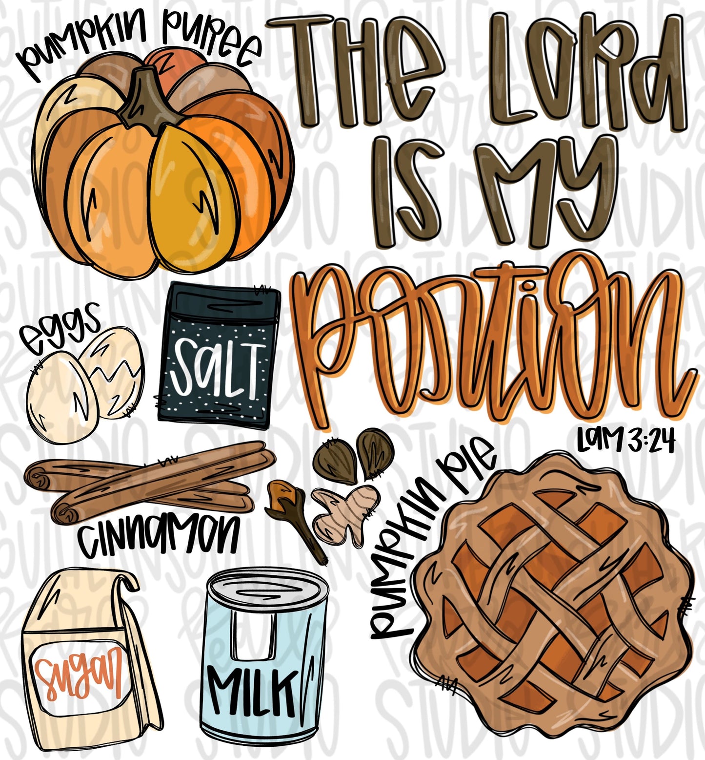 The Lord is my portion | Pumpkin Pie | fall | Sublimation Design | Digital Download | Women’s, Kids Shirt PNG