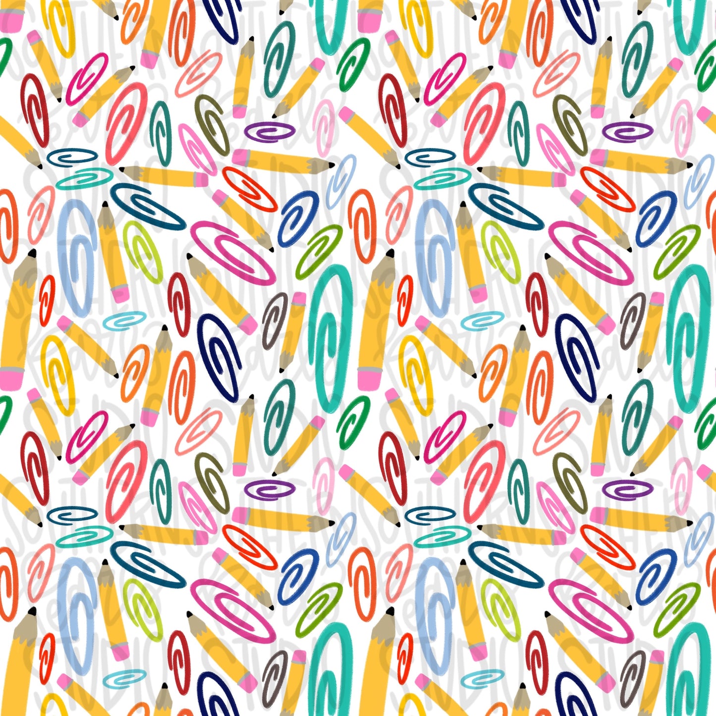 Paper clips Seamless Pattern transparent background | colorful | Sublimation Design | Digital Download | Women’s, Kids Shirt PNG