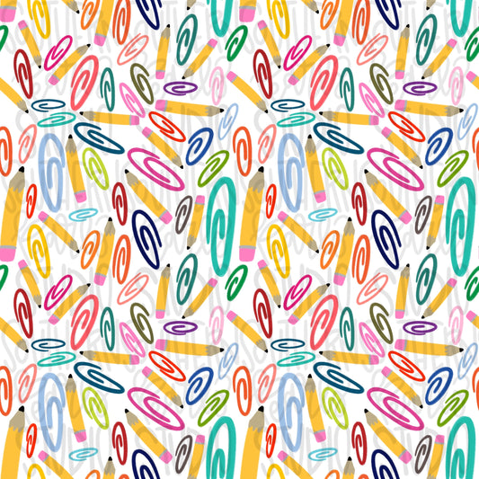 Paper clips Seamless Pattern transparent background | colorful | Sublimation Design | Digital Download | Women’s, Kids Shirt PNG