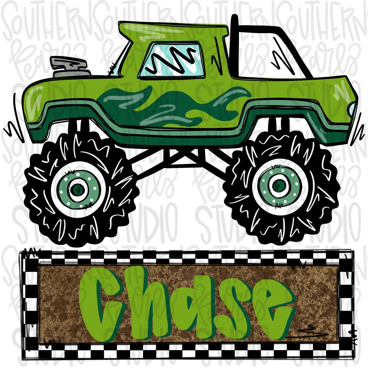 Monster truck name patch | Sublimation Design | Digital Download | Women’s, Kids Shirt PNG