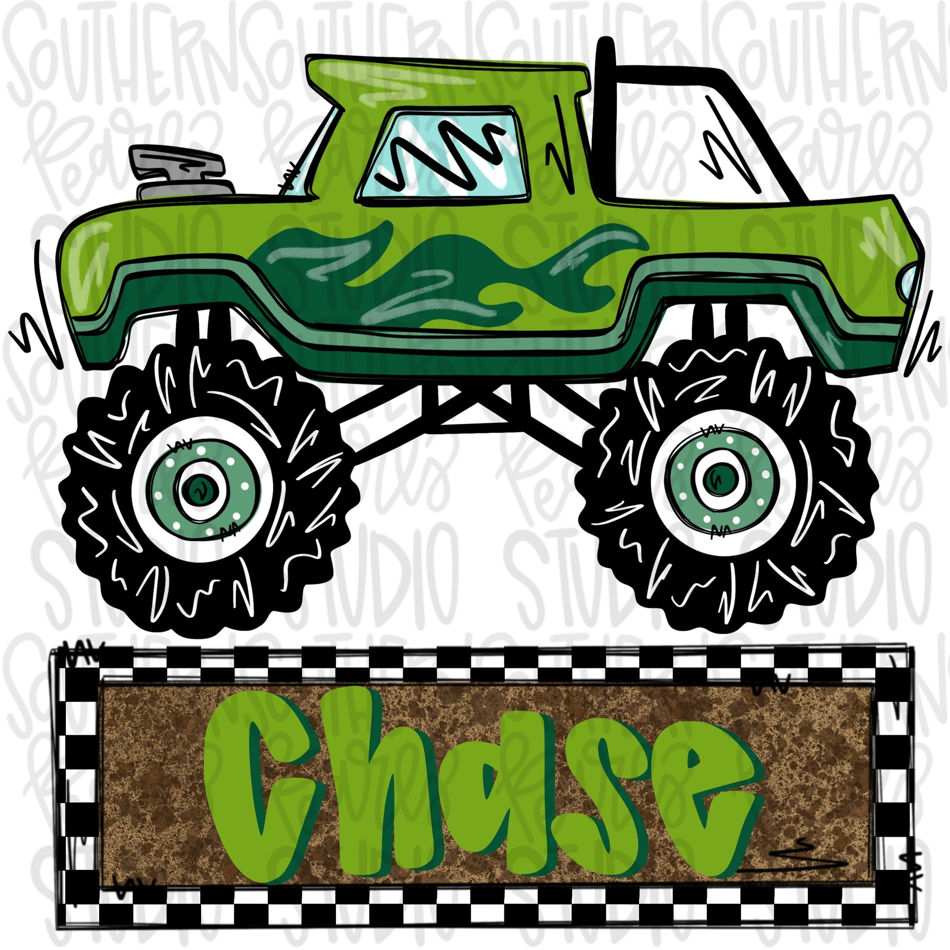 Monster truck name patch | Sublimation Design | Digital Download | Women’s, Kids Shirt PNG