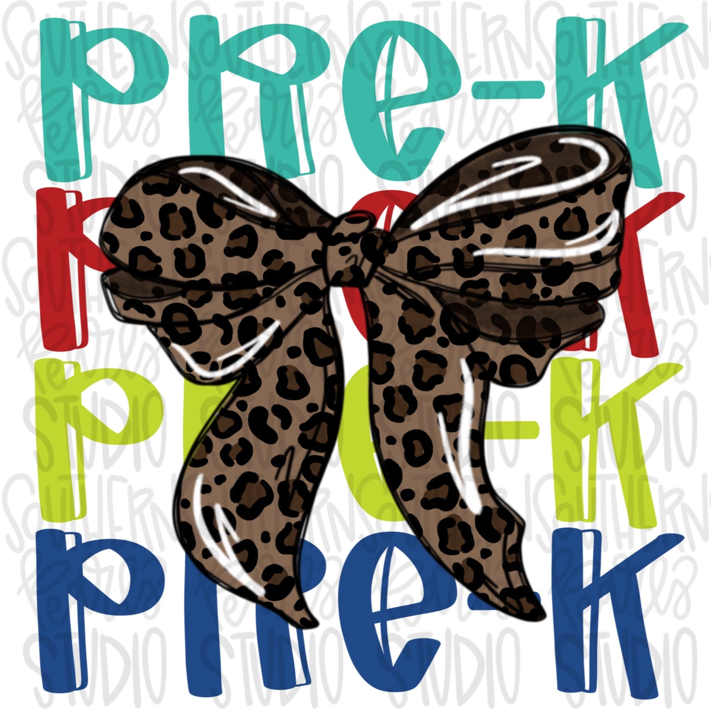 Pre K | leopard bow | PNG | Sublimation design | Design Download | dtf | dtg |