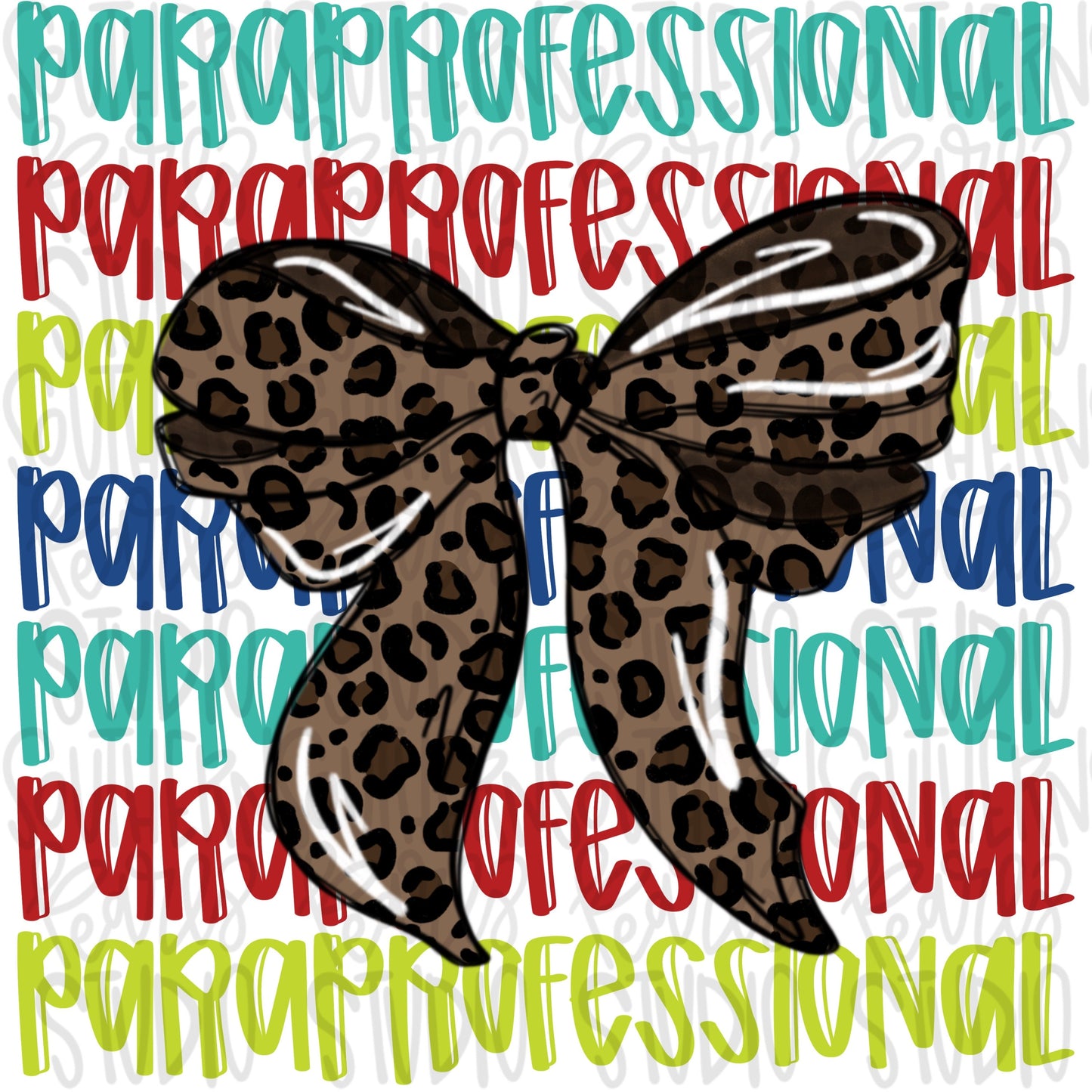 Paraprofessional | leopard bow | PNG | Sublimation design | Design Download | dtf | dtg |