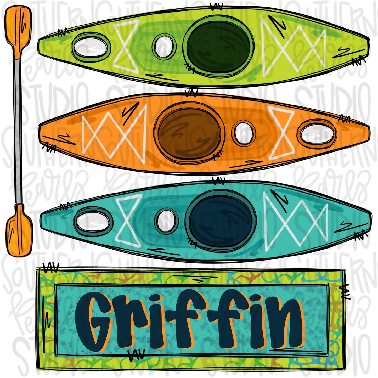 Kayak Trio Name Patch Boy | Sublimation Design | Digital Download | Women’s, Kids Shirt PNG SVG