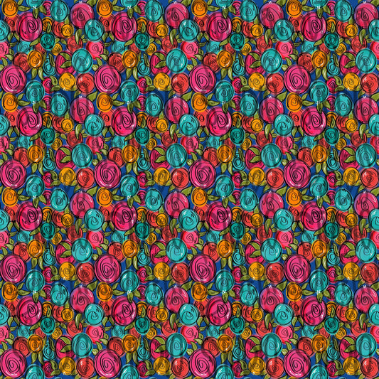 Roses Seamless Pattern girly transparent background | colorful | Sublimation Design | Digital Download | Women’s, Kids Shirt PNG