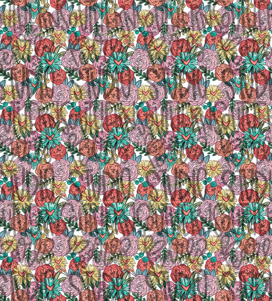 Bright Floral Seamless Pattern girly transparent background | colorful | Sublimation Design | Digital Download | Women’s, Kids Shirt PNG