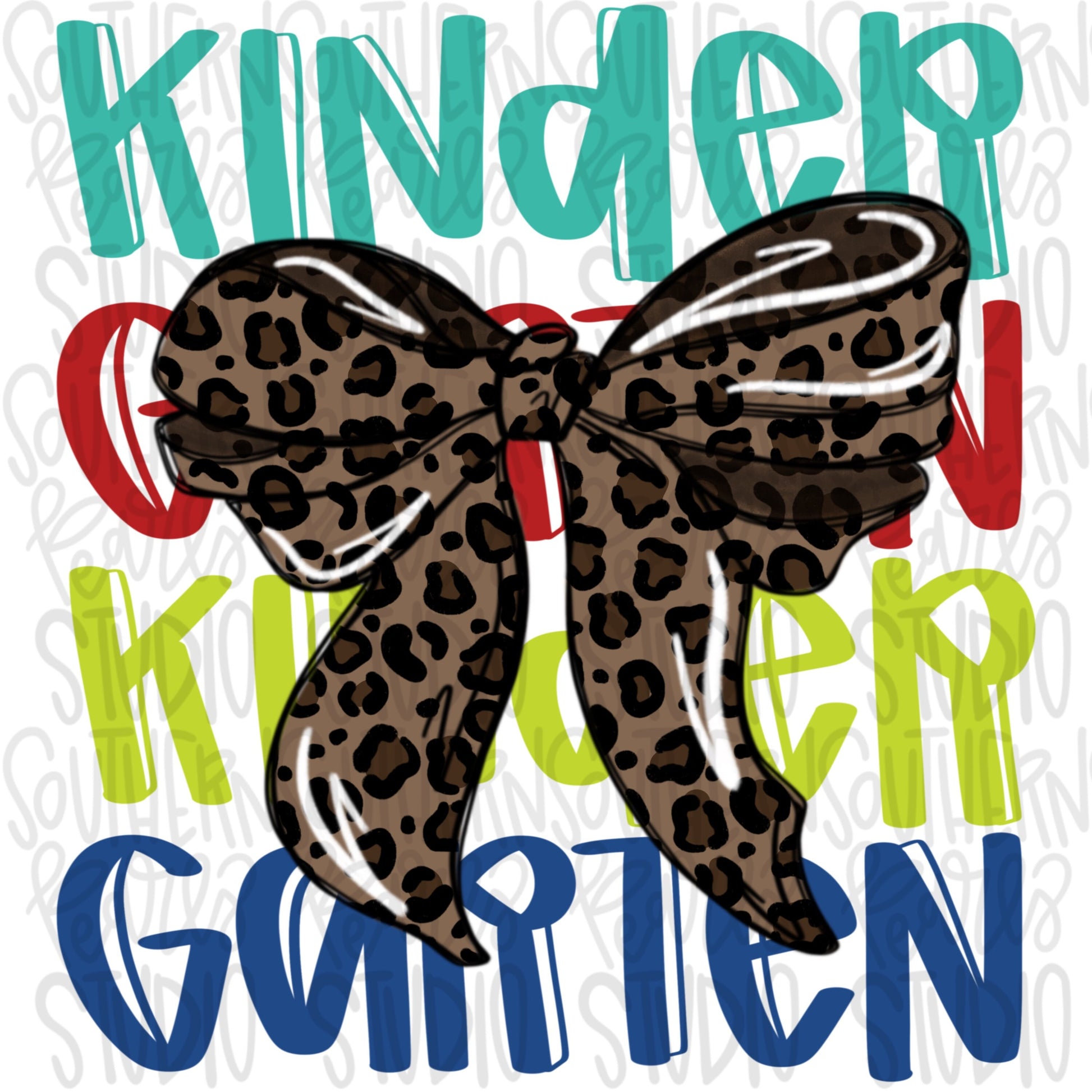 Kindergarten | leopard bow | PNG | Sublimation design | Design Download | dtf | dtg |