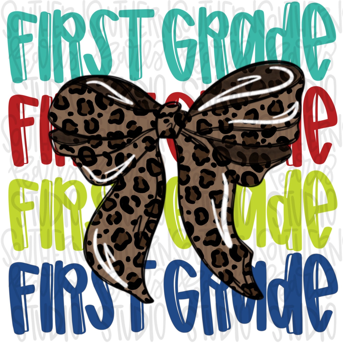 First Grade | leopard bow | PNG | Sublimation design | Design Download | dtf | dtg |